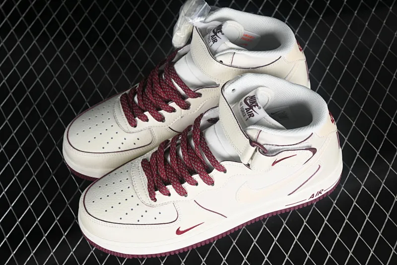 All categories Nk Air Force 1 Air Force series Nk Air Force 1 Mid Air Force mid-top Nk Air Force 1'07 Mid burgundy pearlescent small hook Air Force One mid-top casual sneakers SG2356-803